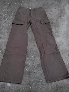 zara cargo pants low rise dark grey utility model off duty